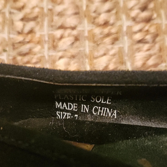 Bakers Black Suede Heels with Silver Buckle - Picture 3 of 10